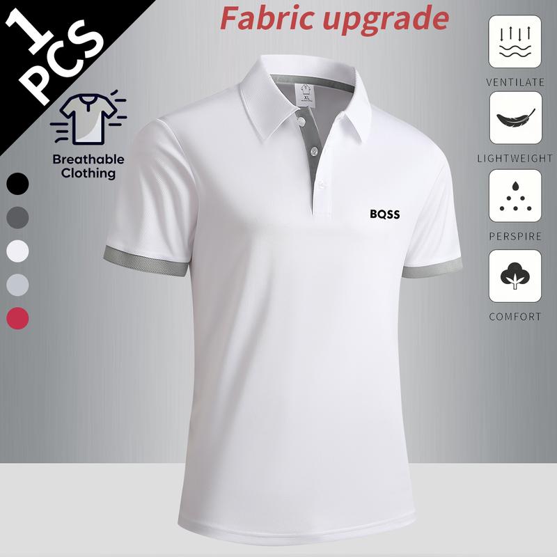 5-Pack summer new men's comfortable POLO shirts, classic button-down lapel tops
