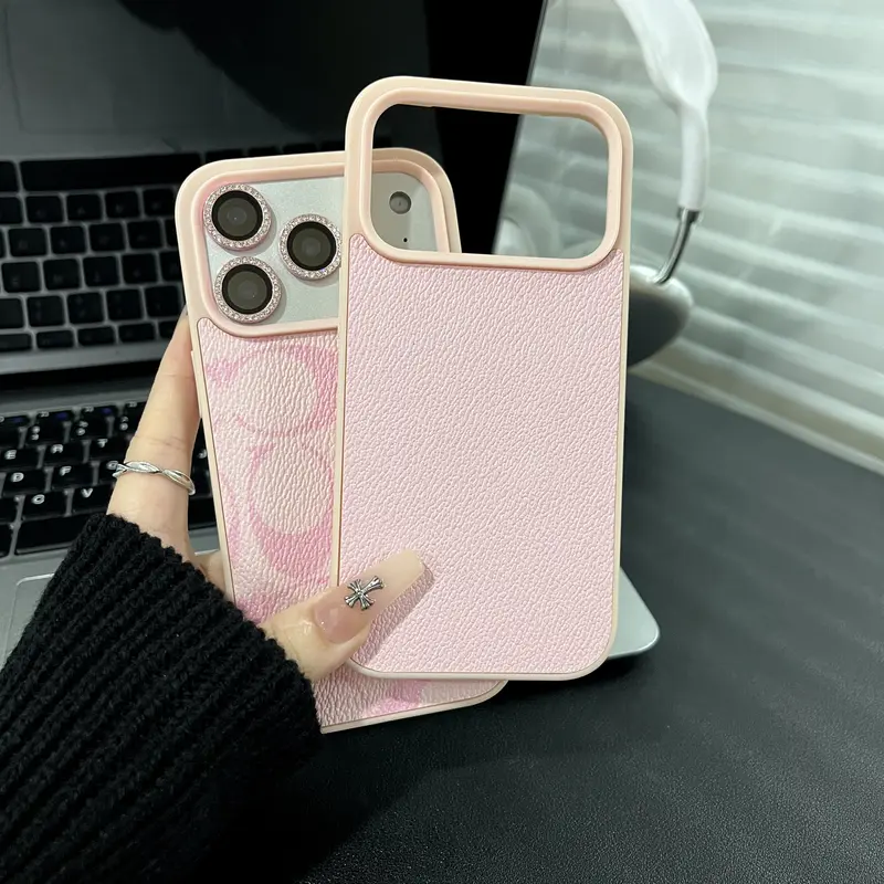 Patterned Leather Cellphone Casing - Protector Cover for iPhone 13-17 Series (13,14,15 Pro,15 Pro Max,16 Plus,17 Pro Max) - High-End Unisex Accessory, Precision Fit, Raised Bezels, Enhanced Protection, Festive Gift Pick for Mobile Devices
