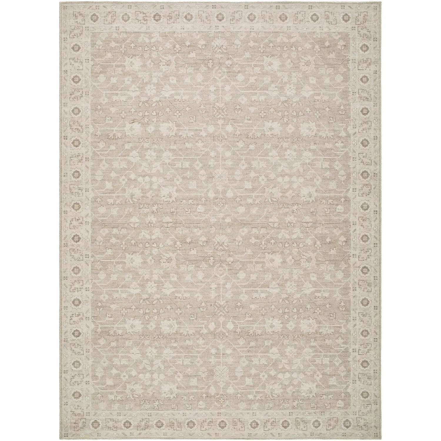 Nabela Noor Home x Livabliss Asha IV Machine Woven Rug, Beige Low Pile Rugs Dining Room Rug
