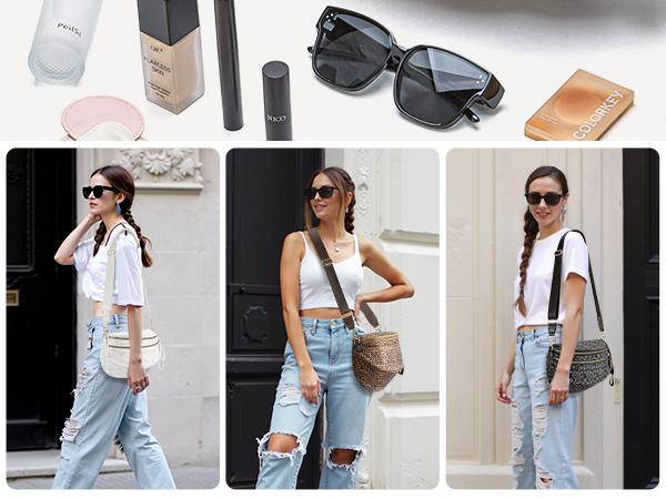 MEXS Bum Bag for Women 11L Crossbody Bags Fanny Packs Sling Belt Purse Waist Chest Shoulder Bag MEXS Bum Bag for Women 11L Crossbody Bags Fanny Packs Sling Belt Purse Waist Chest Shoulder Bag