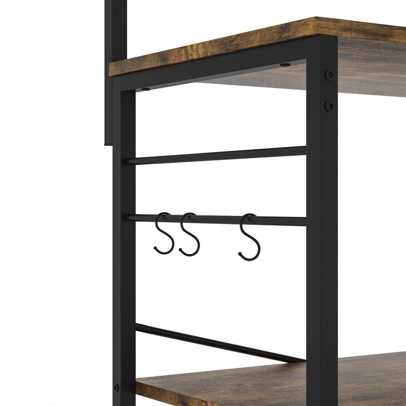 Multifunctional Kitchen Shelf Kitchen Bakers Rack with Storage, 5-Tier Microwave Oven Stand Shelf , Freestanding Utility Kitchen Storage Rack Organiser