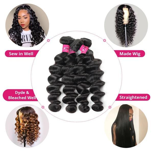 3/4 Bundles With Closure Body Wave Highlight Burgundy 99J Human Hair 4x4 Lace Front With 3 Bundles Brazilian Hair For Women