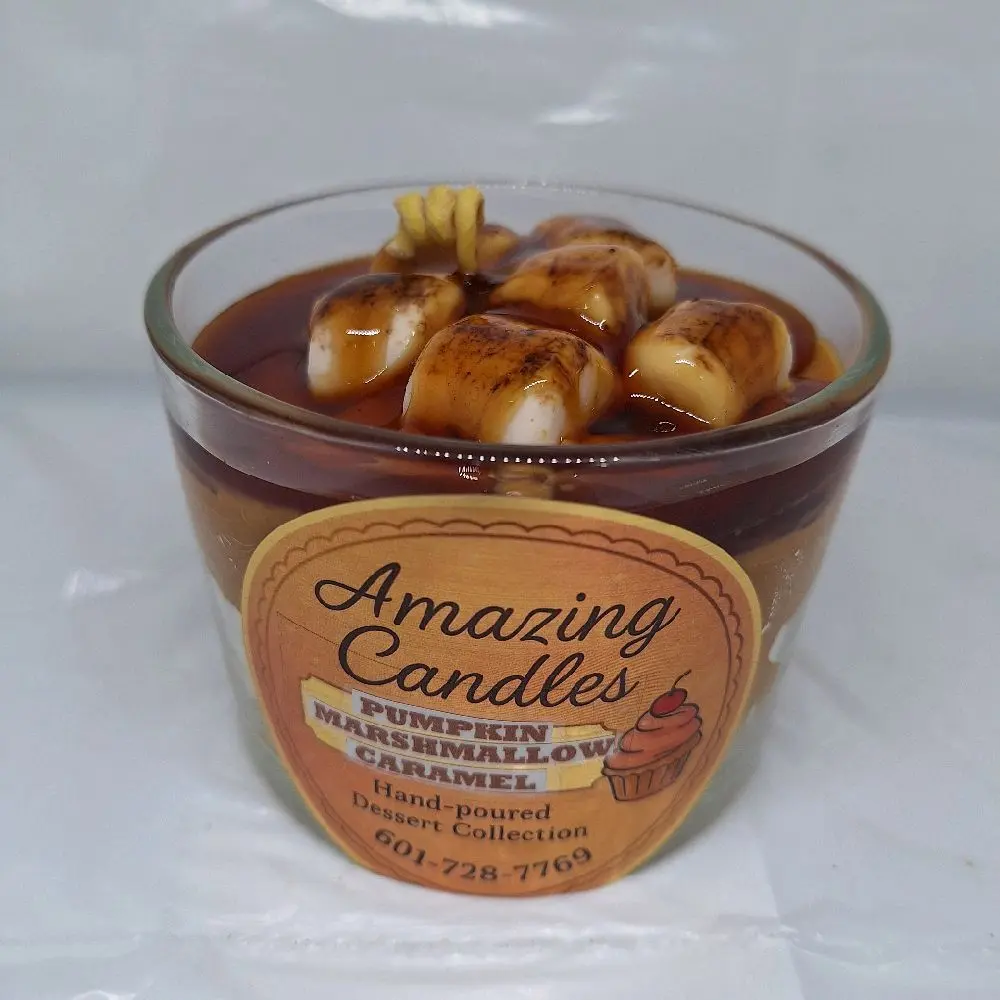Scented Pumpkin Marshmallow Caramel Candle, Cozy Room Decor with Warm Aroma for Home Ambiance, 12Oz