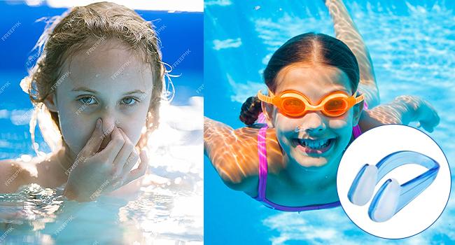 [Spring Shine]Vvinca kids pool accessories-Swim Goggles with Earplugs& Nose Clip Wide View Anti-Fog/UV Swimming Goggles for Age 3-14 Boys Girls Noseclip