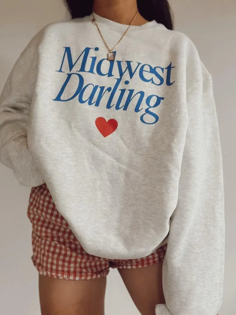 Midwest Darling Crewneck, Trendy Preppy Aesthetic Vintage Inspired Graphic Sweatshirt