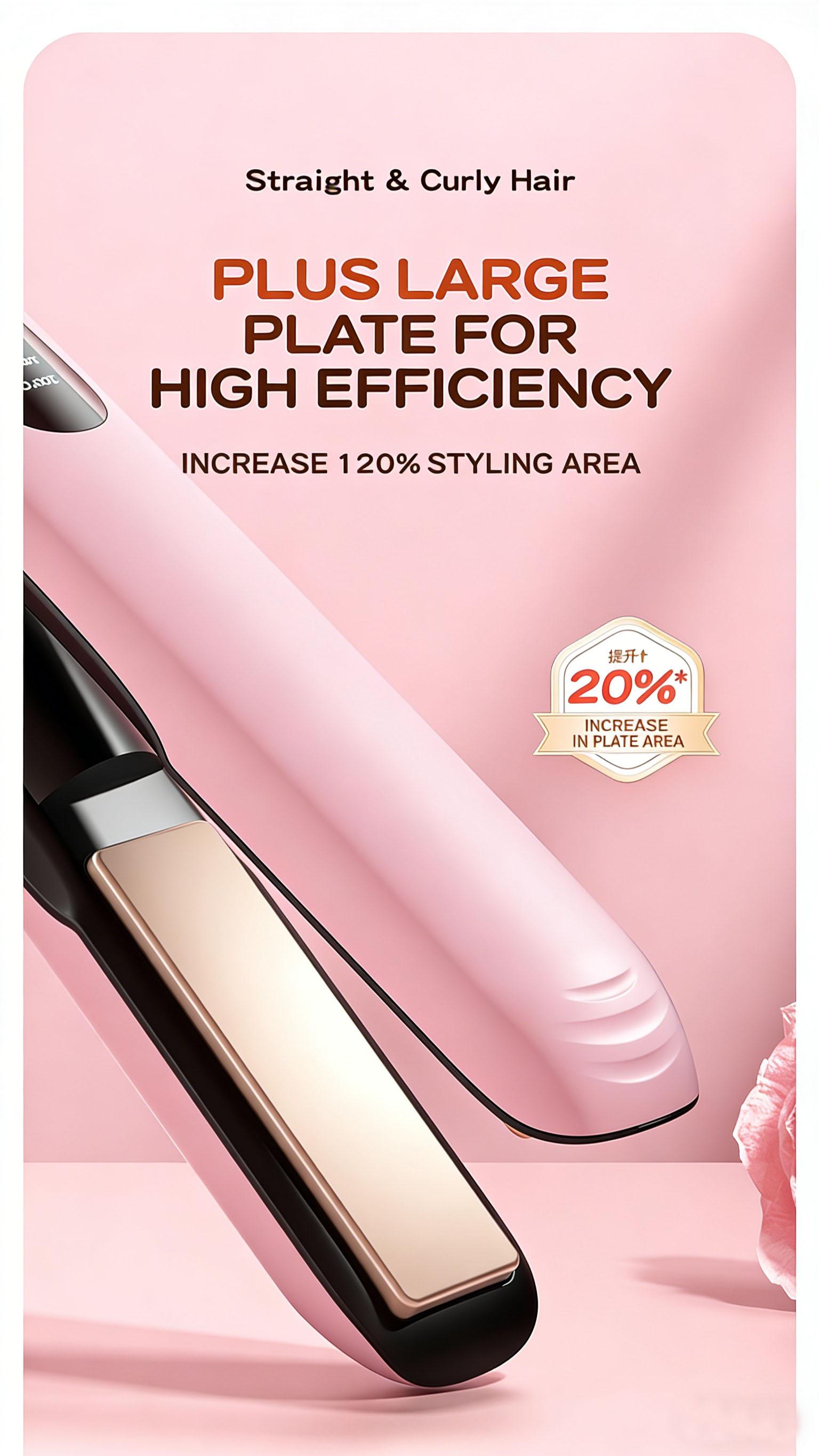 Mini Cordless Hair Straightener - USB-C Rechargeable Flat Iron for Quick Touch-Ups, Bangs & Short Hair | Rechargeable Curling Iron Fast Heat, Portable Travel Styler, Perfect for Gym Bag, Office Desk & On-The-Go Smoothing plancha de cabello