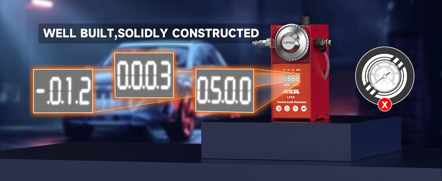 ANCEL L100 Automotive Smoke Machine EVAP Smoke Leak Detector with Digital Pressure Gauge, Air Smoke Dual Modes, Automotive Car Vacuum Leakage Locator All Systems Leak Detector for All Pipes Car Truck