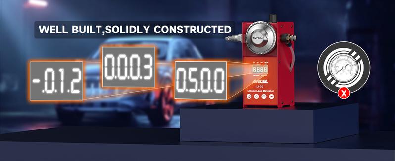 ANCEL L100 Automotive Smoke Machine EVAP Smoke Leak Detector with Digital Pressure Gauge, Air Smoke Dual Modes, Automotive Car Vacuum Leakage Locator All Systems Leak Detector for All Pipes Car Truck