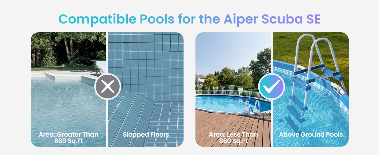 AIPER Cordless Robotic Pool Cleaner,  Lasts up to 90 Mins, Ideal for Above Ground Pools, Self-Parking，Automatic Brush #smartlivinges