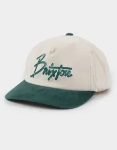 BRIXTON  Womens Corduroy Snapback Hat, White Combo