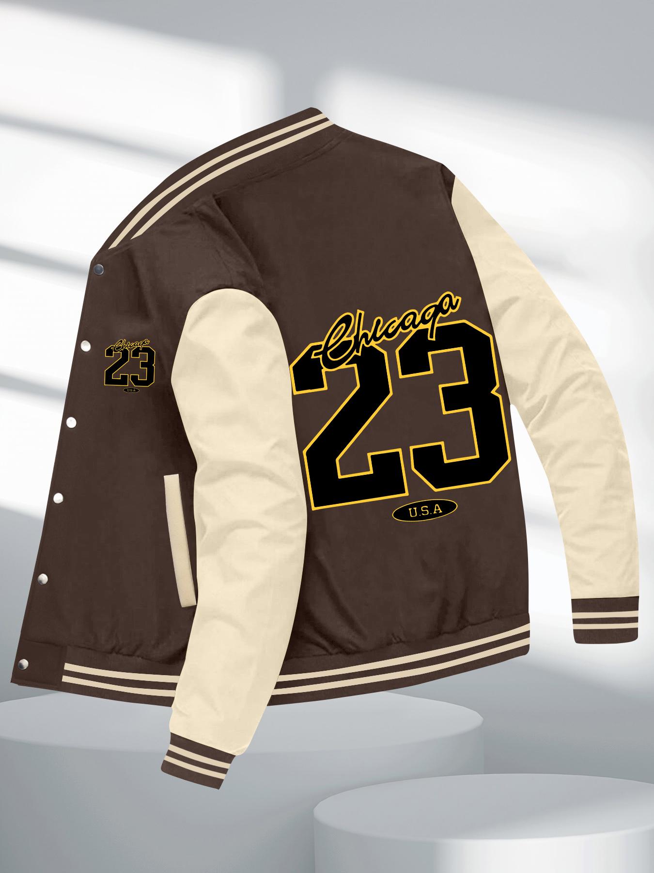 Men's American Style Fleece Baseball Jacket - Street Trendy, Comfortable Stretch Fabric, Kangaroo Pocket, Button Details - Machine Wash & Dry Clean Available | Crewneck Long Sleeve Menswear Coats