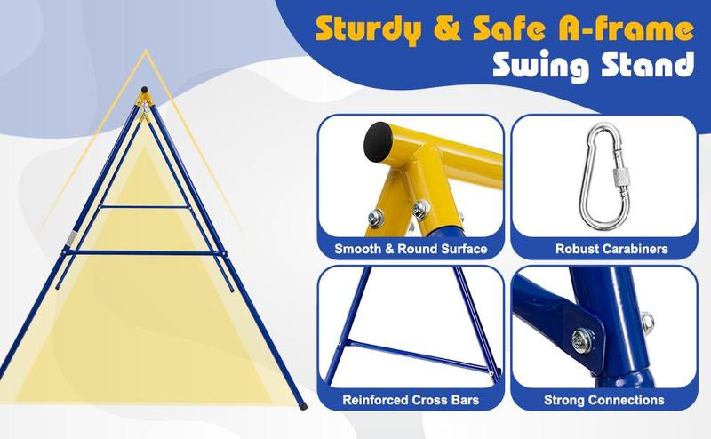 Costzon 40" Waterproof Saucer Tree Swing Set, Indoor Outdoor Round Swing with Adjustable Hanging Ropes, Safe and Sturdy Swing,Father's Day Gift