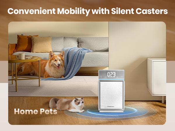 Air Purifiers PB6866 for Large Room Up to 3600 ft² with PM2.5 Air Quality Monitor, Auto Mode, Three-Sided Air Intake H13 HEPA Filter—Air Cleaner for Pet Hair Dander Odor Allergies Pollutant, Quiet Casters Design#TikTokShopBlackFriday