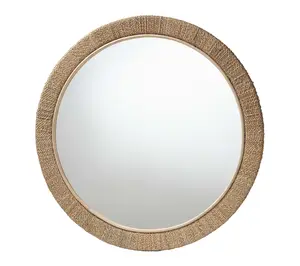 bali & pari Ger alyn Natural Se agrass Round Wa ll Mirror