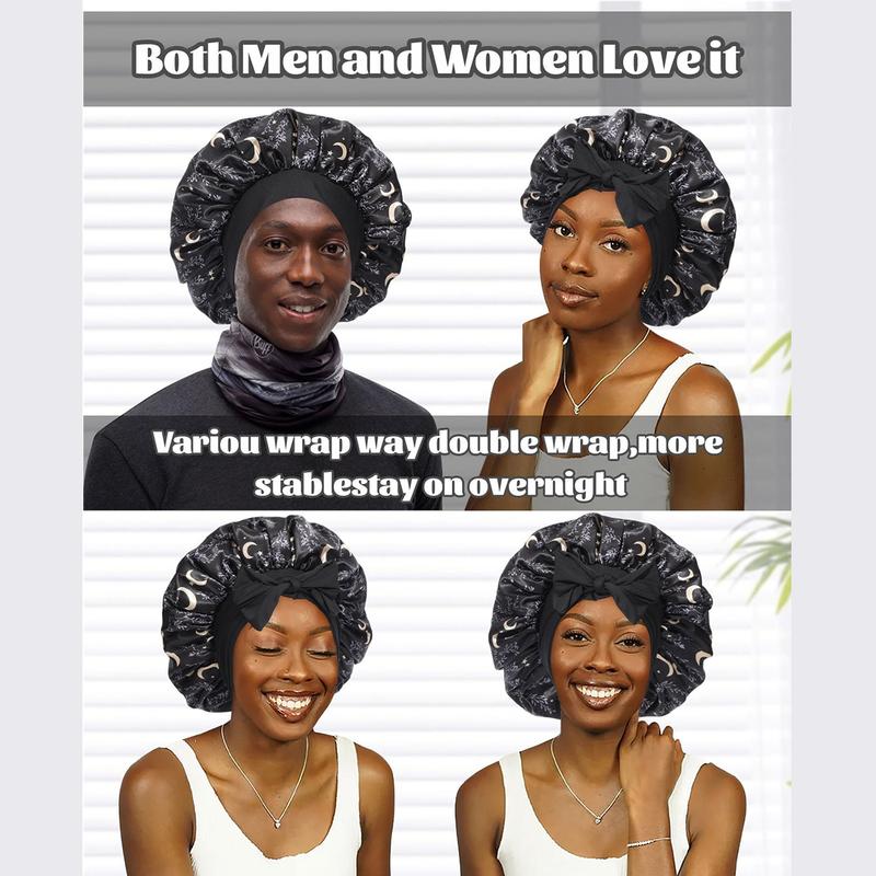 Double Layer Satin Bonnet Silk Like Texture for Sleeping Sleep Cap Hat Hair Bonnets with Elastic Tie Band for Curly Hair Nightcap Gifts for Women Double Layer Satin Bonnet Silk Like Texture for Sleeping Sleep Cap Hat Hair Bonnets with Elastic Tie Band for Curly Hair Nightcap Gifts for Women