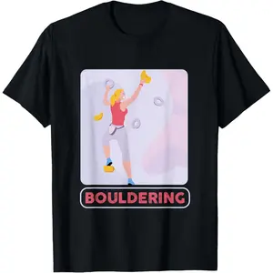 100% Cotton Bouldern Women's Boulderer Girls Boulder Wall Mountaineering T-Shirt