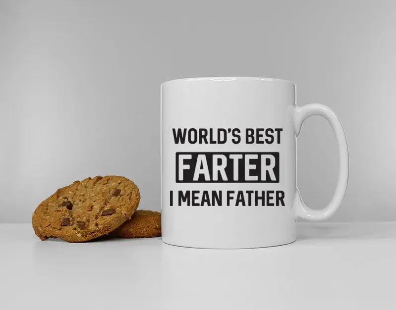 World's Best Farter I Mean Father Mug - Funny Dad Gift