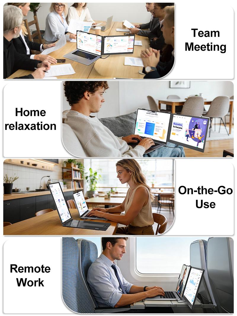 【TikTokShopSpringGlowUp】Cevaton Laptop Screen Extender 1.87lbs Ultra-Portable & Ultra Slim, 14" FHD 1080P Single Portable Monitor for 13.3"-17.3" Laptop, Plug & Play Travel Monitor Extender Compatible with Wins/Mac/Chrome/Android