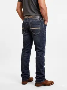 ROCK&ROLL DEMIN DARK VINTAGE REVOLVER STRAIGTH BOOT SLIM FIT- BM1RD08591