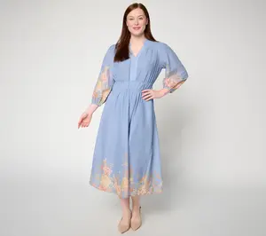 Ree by the Pioneer Woman Engineered Floral Print Knit Midi Dress