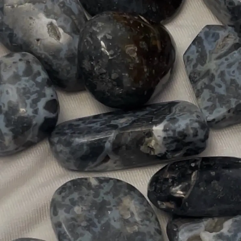 Indonesia Blue Marcasite Agate Tumble Crystal Stone