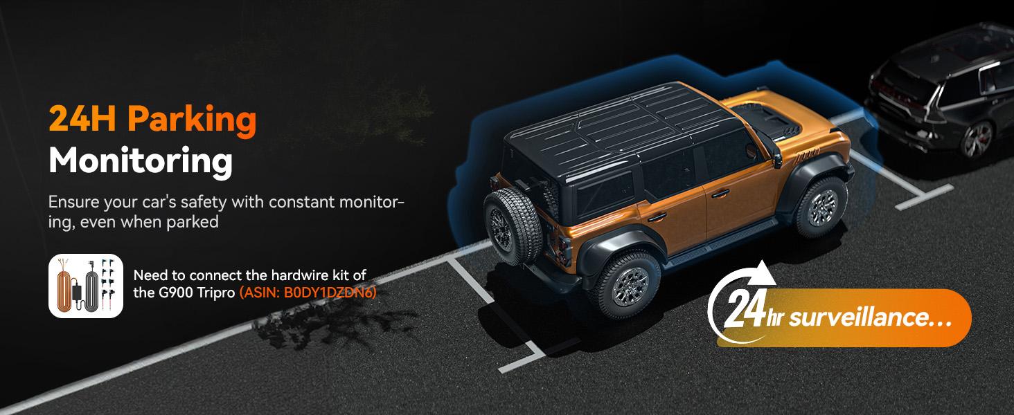 WOLFBOX G900 Tripro 4K Rear View Mirror Camera STARVIS 2 IMX678 3 Channel 4K+1080P+2.5K Front Inside Rear Dash Cam 5.8GHz WiFi Voice Control 256GB Card