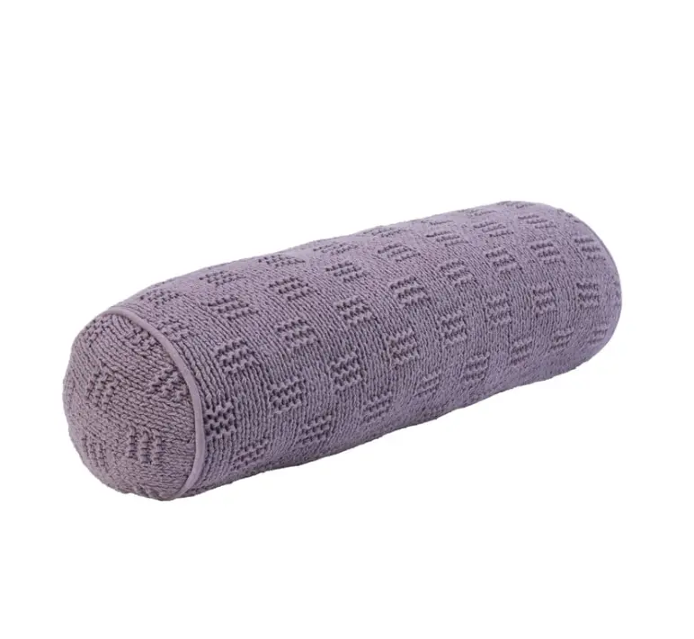 6" x 18" Violet Cotton Knit Bolster Decorative Pillow for Home Decor and Comfort