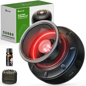 5-in-1 Smart Cupping Therapy Massager, Electric Cupping Device with Red Light, Dynamic Cupping Therapy Set with 12-Level Suction & Heat, Cupping Machine for Muscle Pain Relief, Knots, Soreness