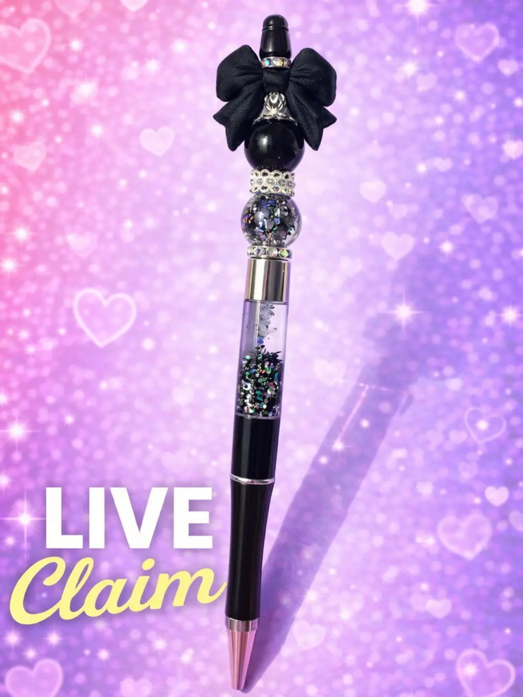 Live Claim- Snow Globe Beaded Pen Live Claim- Snow Globe Beaded Pen