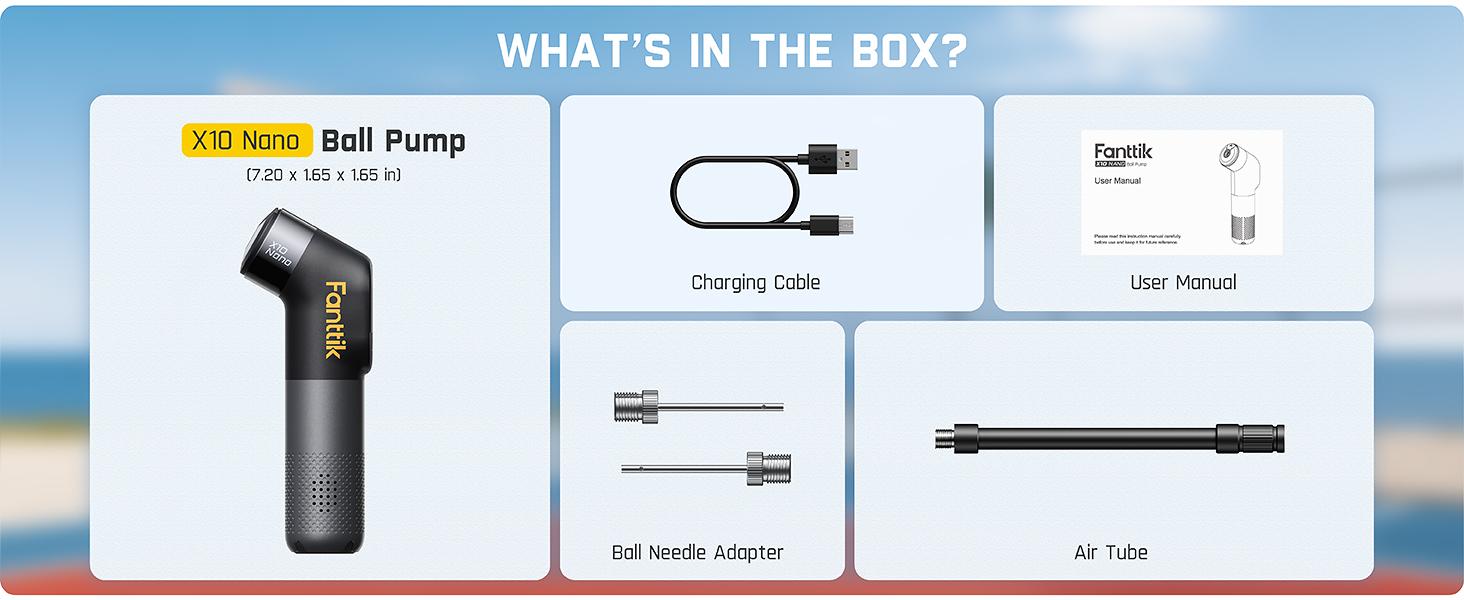 Fanttik X10 Nano Electric Ball Pump Inflation And Deflation, Fast Inflation with Precise Pressure Gauge, Ball Pump for Basketball, Soccer, Football, Volleyball (Max 19.9PSI)-The Trusted Coach's Choice