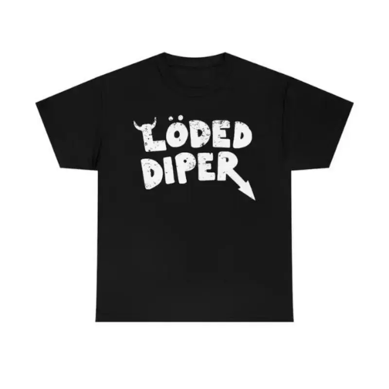 Loded Diaper Unisex Heavy Cotton T-shirt Menswear Top Vintage Distressed