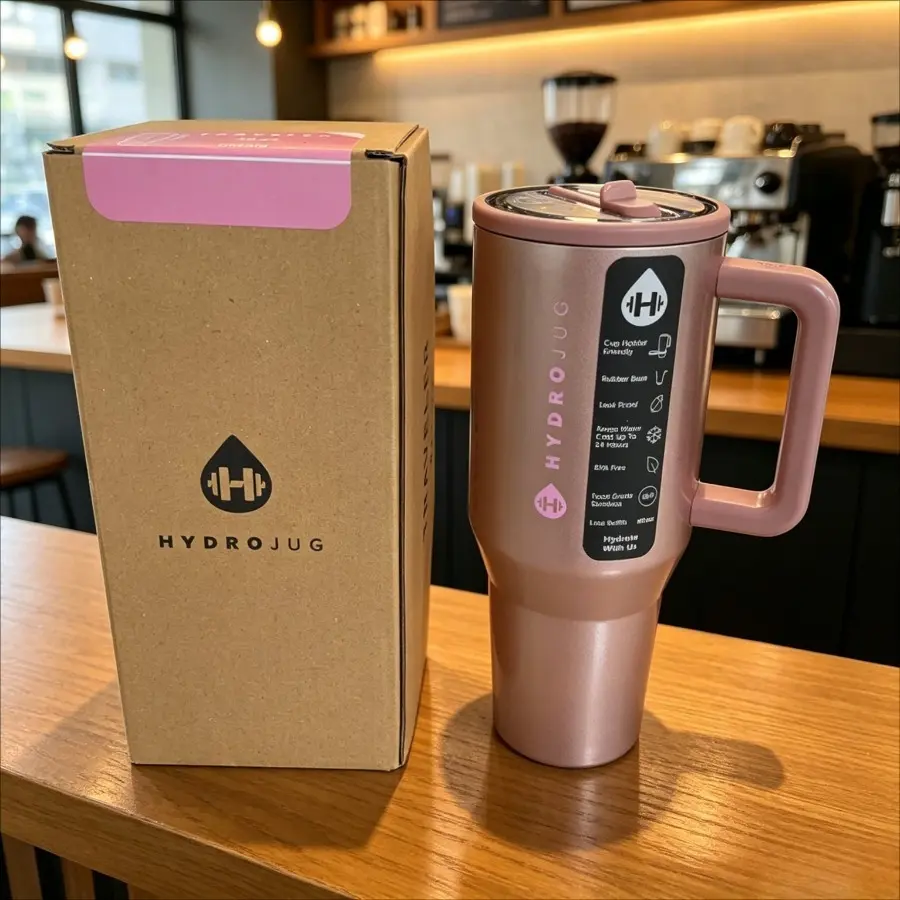 HydroJug Traveler 40oz Vacuum-Insulated Thermal Flask - Stylish Cateye Pattern Insulated Vacuum Flask, Portable Traveler Tumbler for Camping, Gym, Ideal Birthday Gift (Kitchenware, Drinkware), Insulated Vacuum Flasks