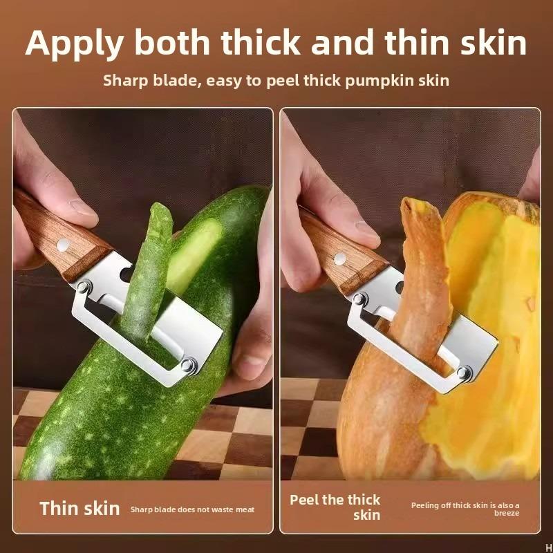2PCS Kitchen Multi-Function Stainless Steel Thickened Fruit Peeler Knife for Sugar Cane and Pineapple Skin Removal Special Tool L103