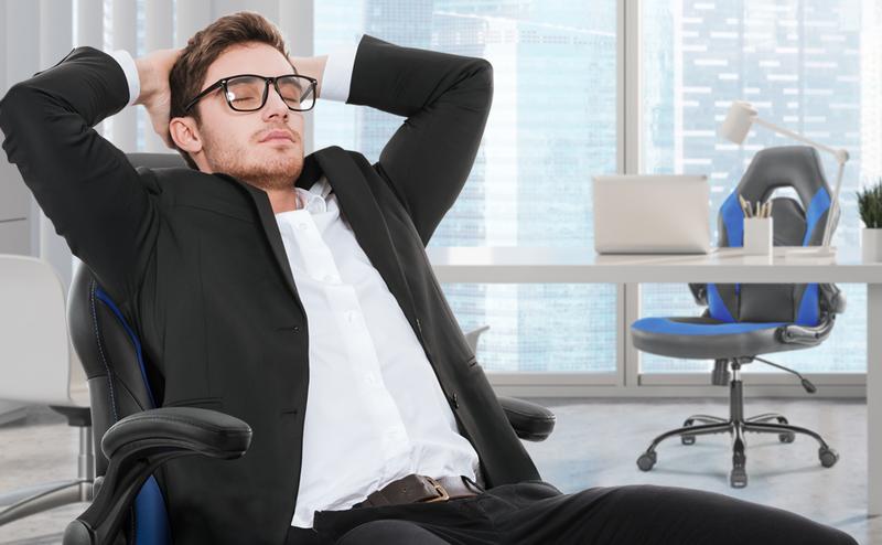 HomeSquad Gaming Chair - Ergonomic Swivel Racing Office Executive Task Chair with Adjustable PU Leather and Flip-up Armrest for Adults, Kids, Men, Women, Gamers