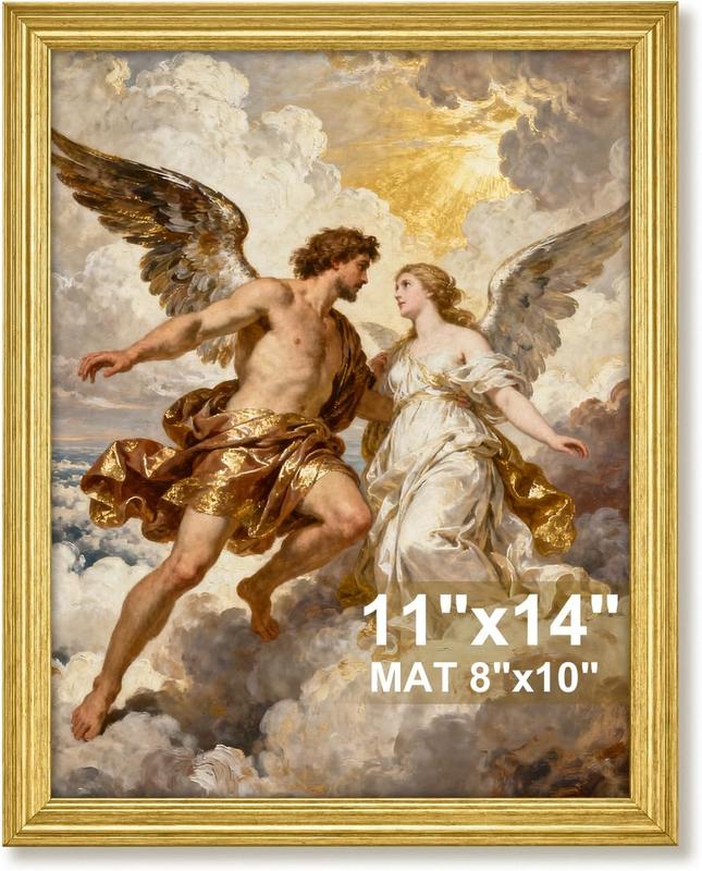 Vintage Picture Frames 11x14, Ornate Wall Picture Frame with Shock-Resistant Acrylic Cover for Residential, Hospitality Design, Exhibition, Christmas