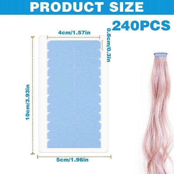Hair Extension Tape Double Sided Adhesive Tape for Human Hair Extensions Replacement Stickers 20 Sets Blue High-Quality Durable Easy to Use