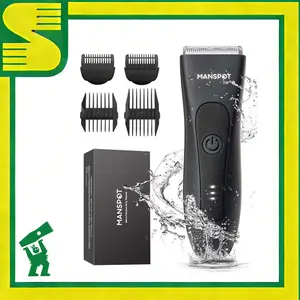 Manspot Electric Body Hair Razor for Men - USB Rechargeable, Waterproof, Replaceable Ceramic Heads, Ultra-Smooth Shaving, Cordless Trimmer for Grooming Routine