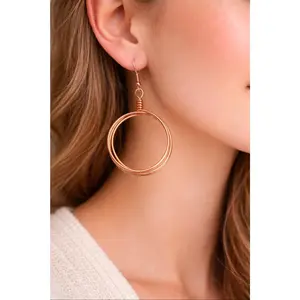 Handmade Wire Wrapped Triple Hoop Earrings