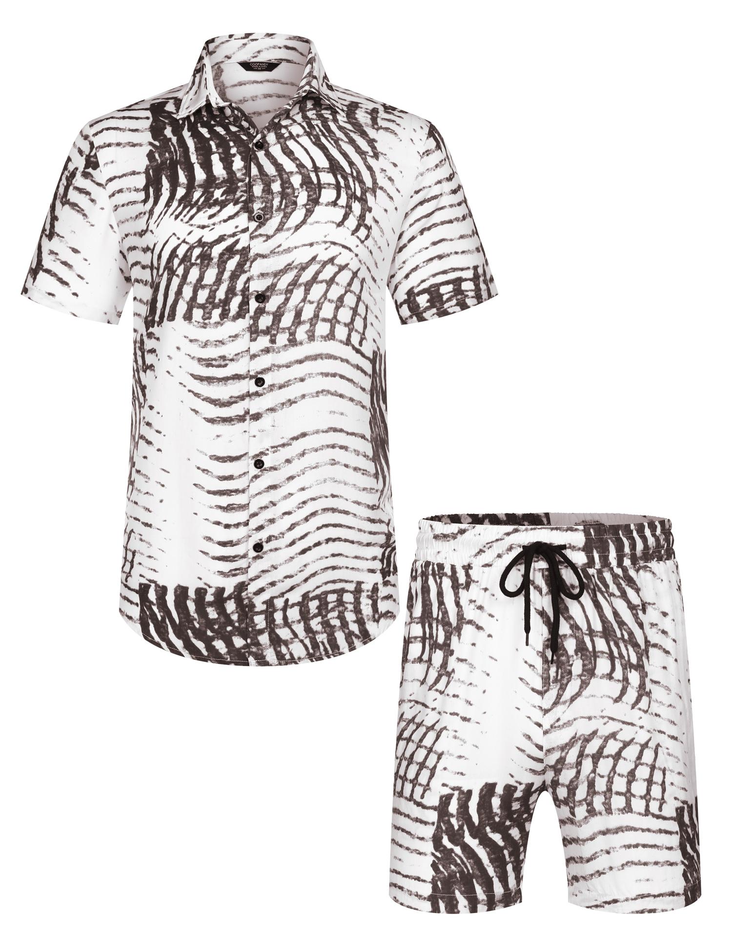 COOFANDY Men's Set Hawaiian Matching Set Summer Beach 2 Piece Outfits Flower Shirts and Shorts Tropical Fabric Tropical Fabric Floral Menswear Shortsleeve Loose COOFANDY Men's Set Hawaiian Matching Set Summer Beach 2 Piece Outfits Flower Shirts and Shorts Tropical Fabric Tropical Fabric Floral Menswear Shortsleeve Loose