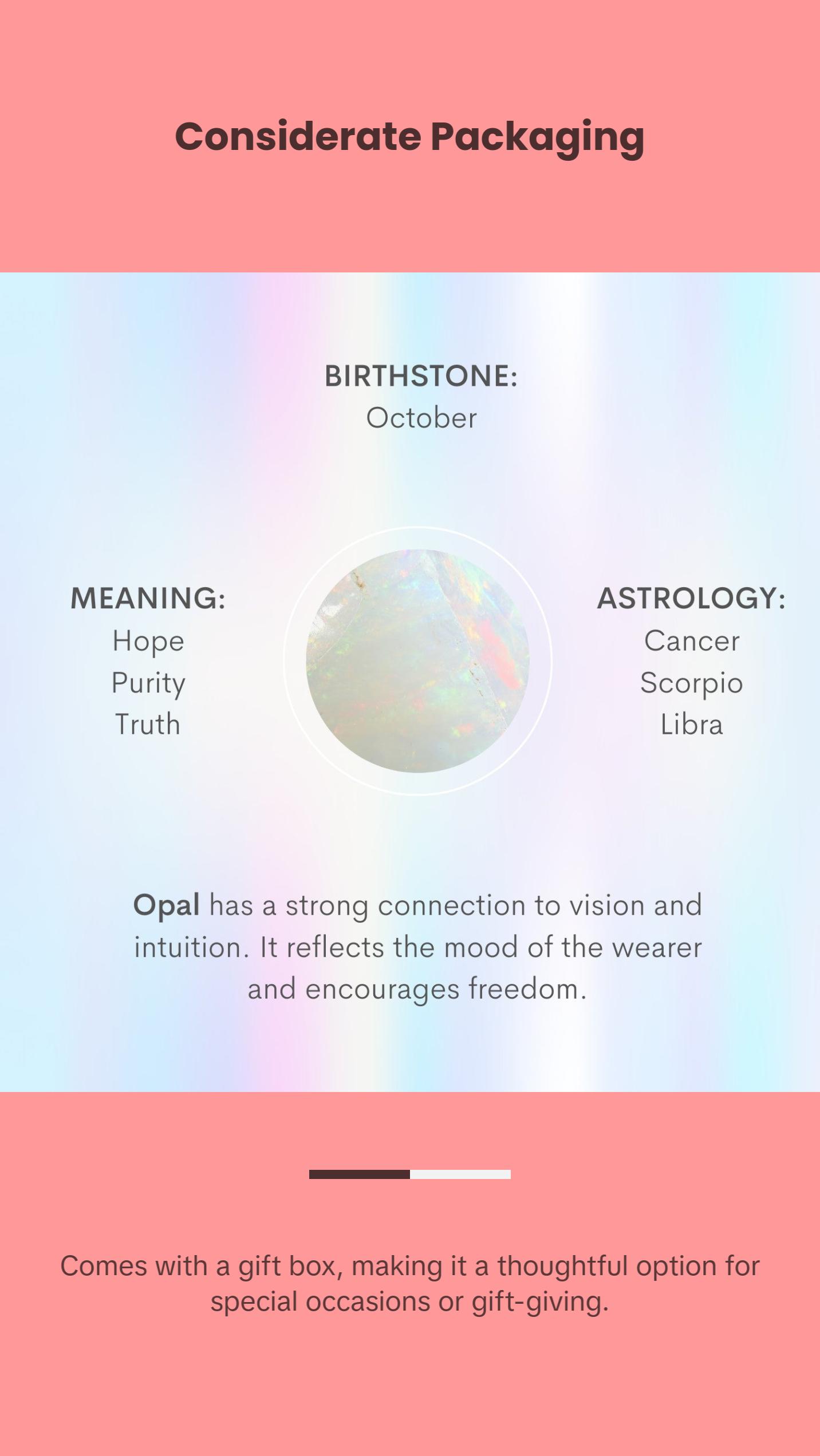 Birthstone Opal Necklace - October