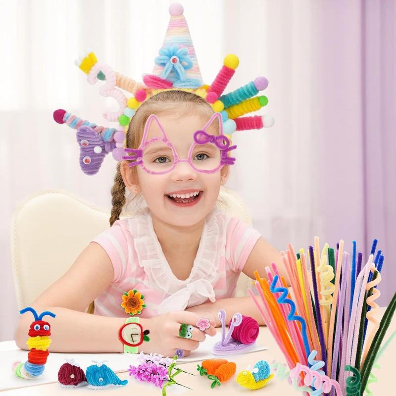 1200PCS Pipe Cleaners Craft, Pipe Cleaners Bulk for Arts and Crafts Supplies Multi-Color Chenille Stems DIY Project Room Decor,Christmas Decorations Creative Toys Gift (12inch*6mm,48colors)