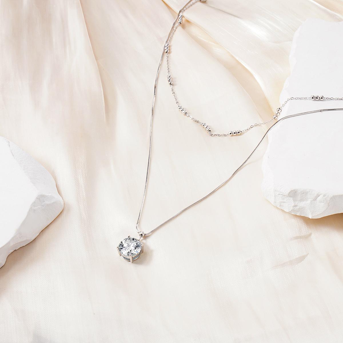 Moissanite 2ct Whispers of Love Copper Pendant Necklace Wedding Engagement Anniversary Gift for Women