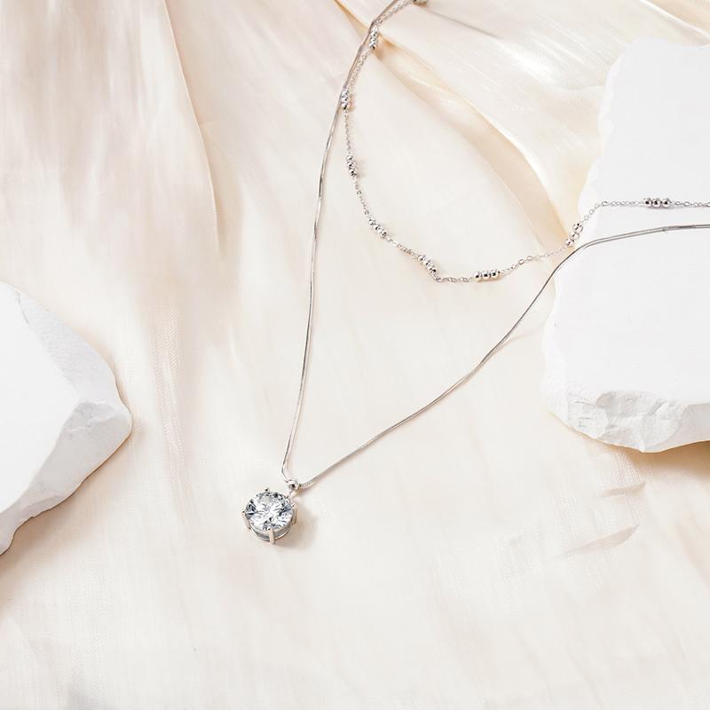 Moissanite 2ct Whispers of Love Copper Pendant Necklace Wedding Engagement Anniversary Gift for Women