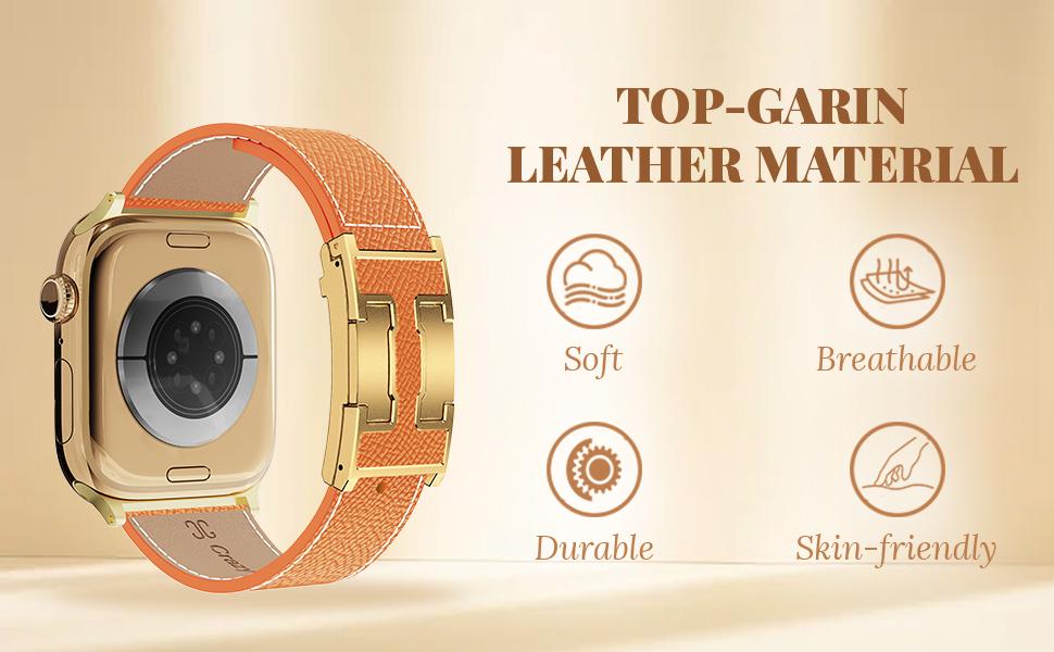 CRAZYGRASS Magnetic Leather Strap Watch Band for Women 38-49mm Square Smartwatch to Match Every Outfit Designer Replacement Strap Gift for Her Slim Wrist Friendly TikTok Made Me Buy It [WATCH NOT INCLUDED] Wristwatch Wearable