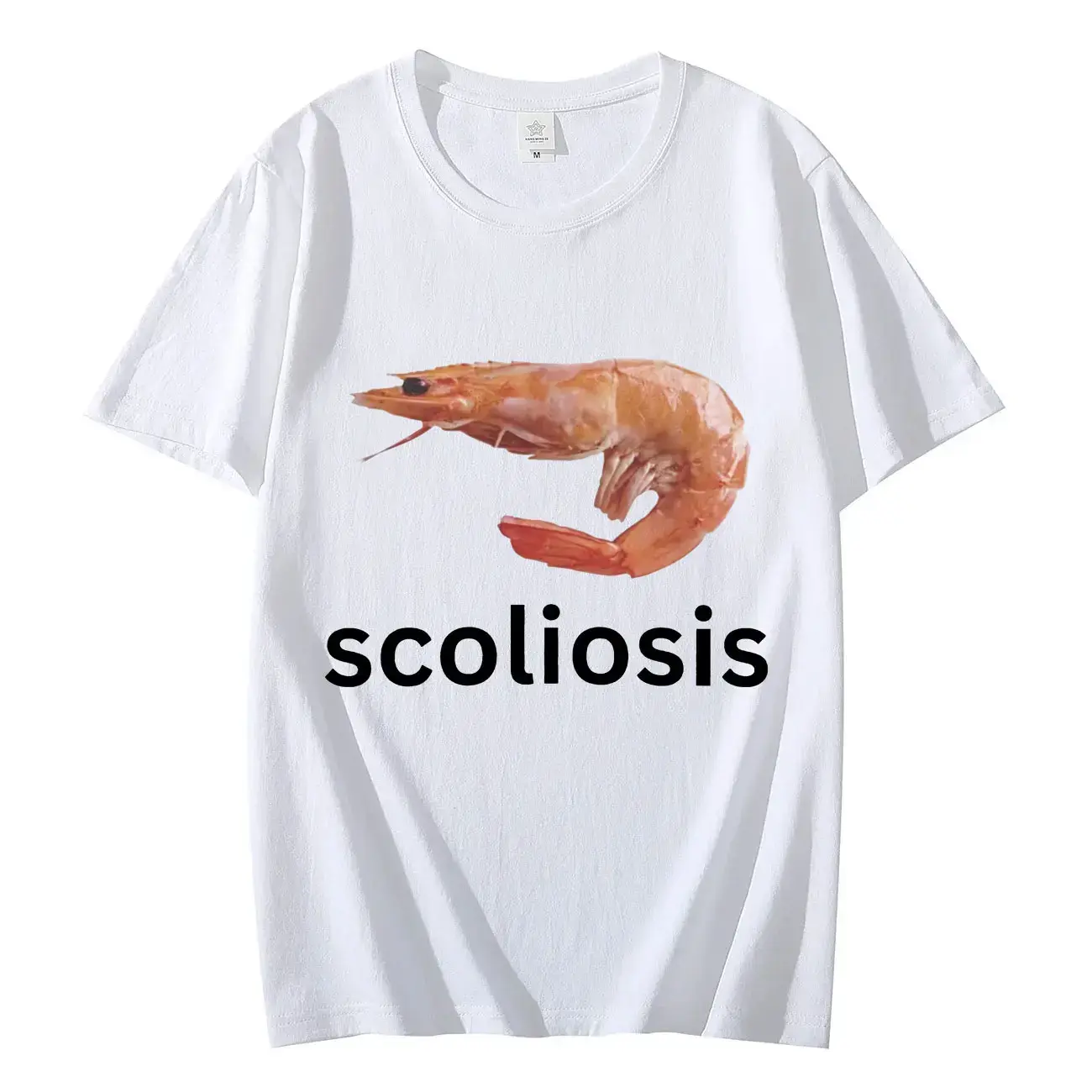 Scoliosis Funny Shrimp Meme T-shirt Unisex Fashion Casual T-shirts Summer Short Sleeve T Shirts Streetwear Women T Shirts Menswear Top