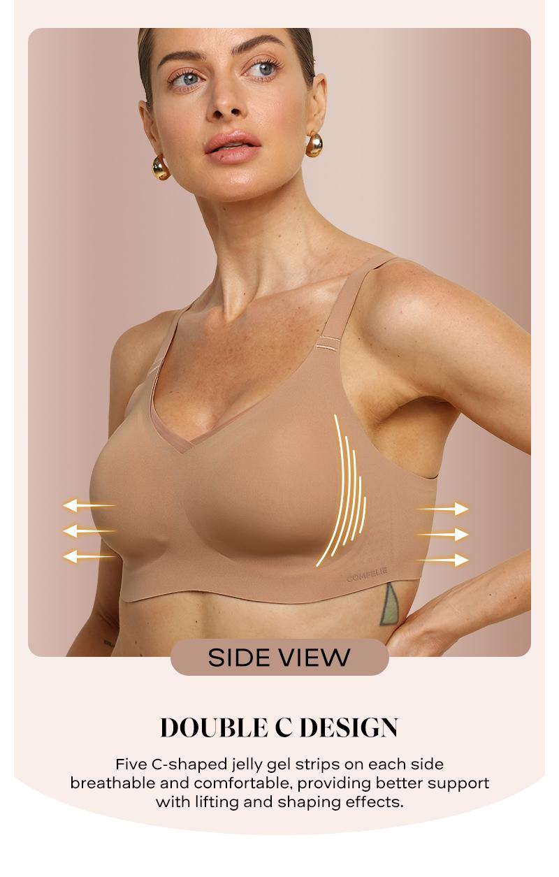 COMFELIE Plus size 4XL Wireless Bra,No Underwire with Support Seamless Bra Underwear EB001