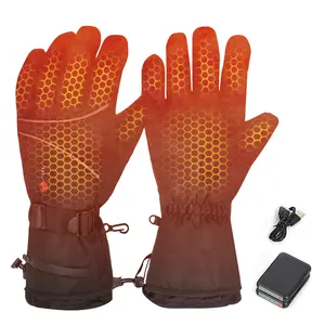 Electric Heated Winter Gloves, Rechargeable & Waterproof, 3-Level Heating, Full-Hand Warmth with Touchscreen Support for Outdoor Activities