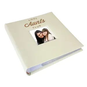 Cool Aunt Club Leatherette Photo Album, Cream Color, Fits 4" x 6" Pictures