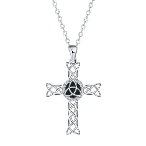 Celtic Cross Knot Necklace Cross Guardian Knot Design Accessory Gift for Women and Men