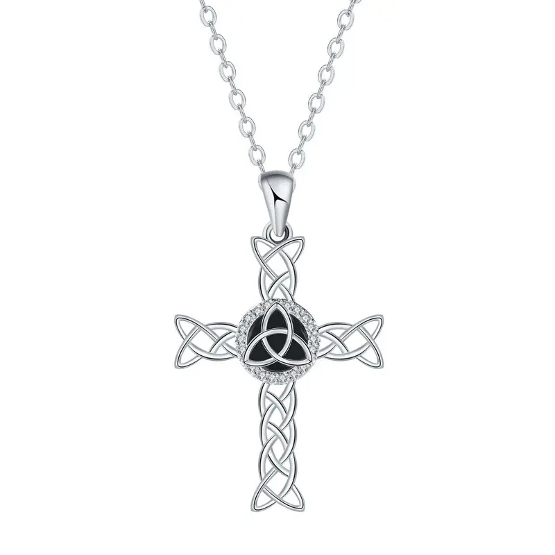 Celtic Cross Knot Necklace Cross Guardian Knot Design Accessory Gift for Women and Men
